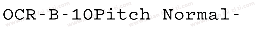 OCR-B-10Pitch Normal字体转换